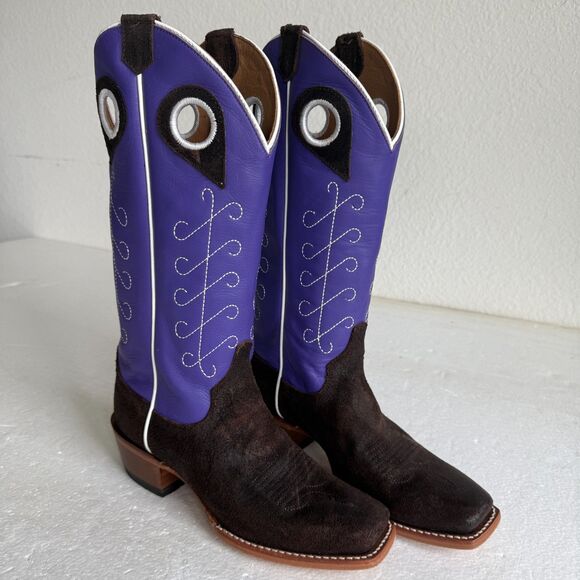 Justin Boots Shoes - Justin Women's Hattie Square Toe Casual Boots Low Heel 1-2" Size 6B Royal Purple